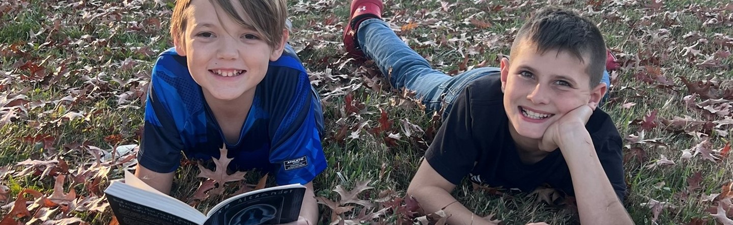 students reading