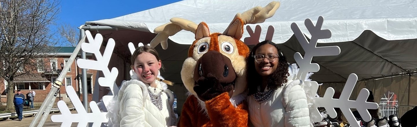 reindeer costume and people