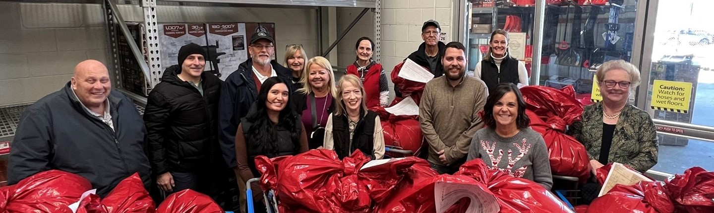 ESC staff with Christmas bags