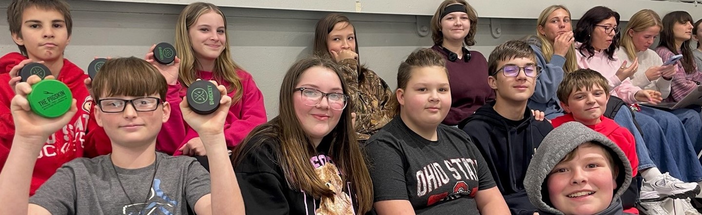 students at Ohio University Hockey game